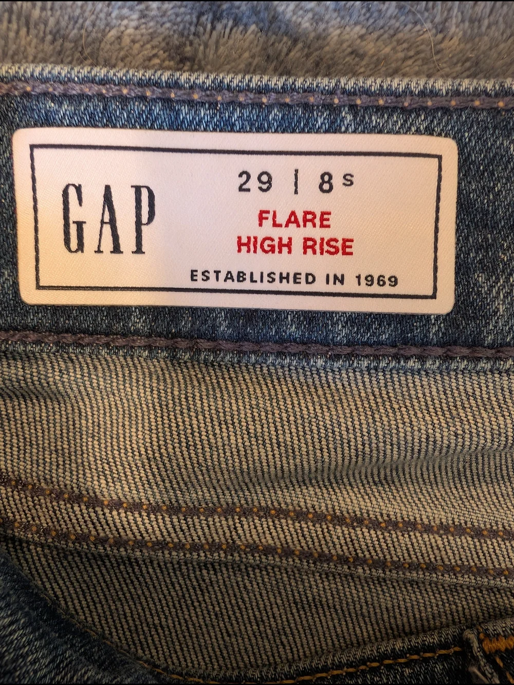 GAP Blue Flare Jeans with Front Patch Pockets - Picture 2 of 7